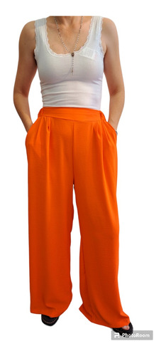 Palazzo Crepe Mujer Pantalon Fiesta