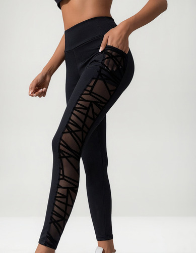 Pantalones De Yoga F Para Mujer, Talla Grande, De Malla, Ret
