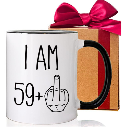 Ralarama I Am 59 Plus 1 Taza De Café Con Dedo Medio, Novedad