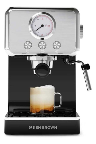 Cafetera Espresso Ken Brown Digital Bomba 15 Bar Cm-202 Negro