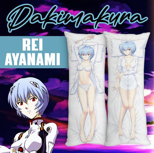 Cojín Dakimakura Premium 100x36 Ayanami Evangelion Relleno