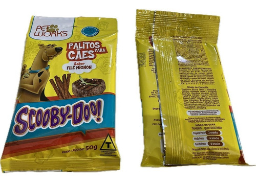 Kit 2 Bifinhos Palito Scooby-doo Para Cães Sabor File Mignon