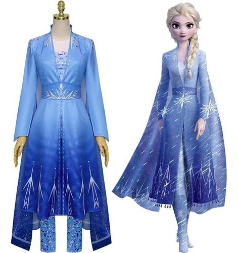 Frozen Elsa Traje De Cosplay Azul Para Mujer