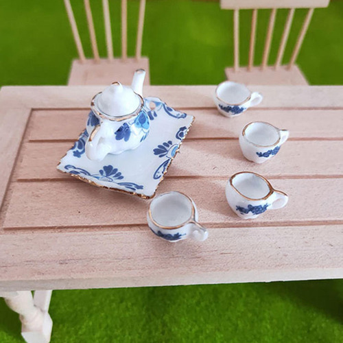 2 Mini Juego De Tazas De Té De Para Casa De Muñecas A