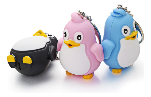 Antorcha Led Con Luz De Sonido Llavero Chic Pingüino