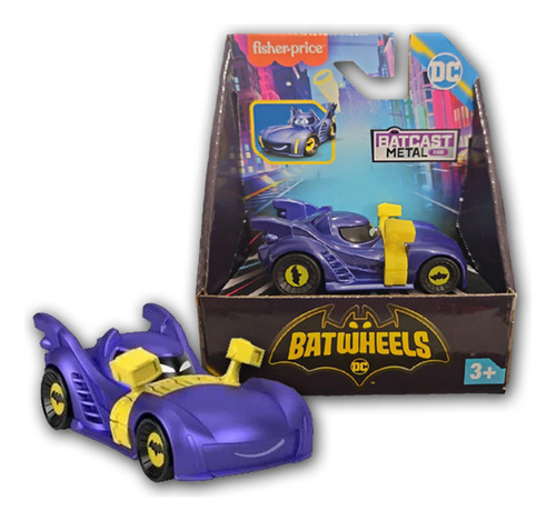 Carro/caminhonete Em Miniatura Fisher-price Batwheels 1:55 Roxo Ban O Batmóvel Com Cinto