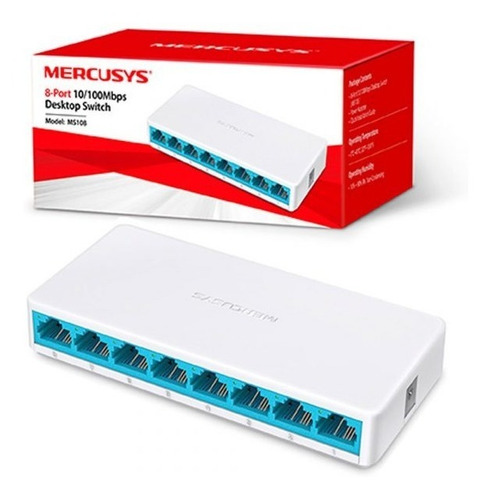 Mercusys Ms108, Switch De Escritorio De 8 Puertos 10/100mbps