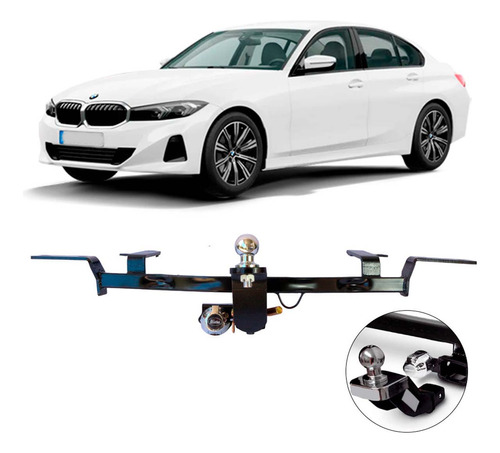 Rabicho Bmw 320i 2019 A 2023 Engate Reboque Tração 700kg Kit