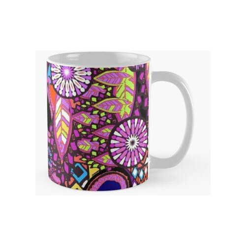 Taza Estampado De Patrón Paisley De Patchwork Tribal Calidad