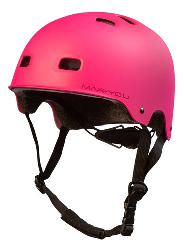 Casco Para Skate Monopatín Bicicleta Max-you Vh62 C/orificio Color Rosa Talle M