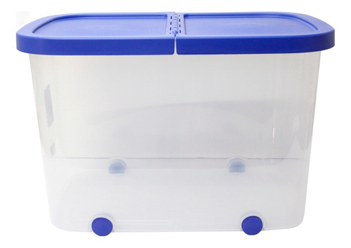 Caja Multiusos Tapa Ruedas Almacenamiento Organizador 60 L Color Azul