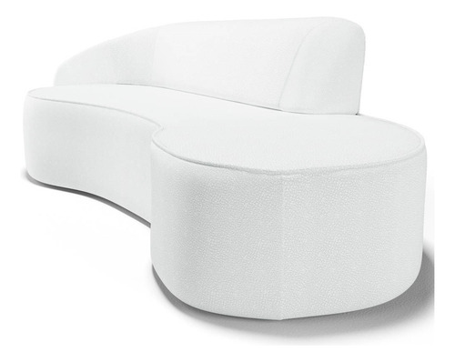 Sofá Living 4 Lug 300cm Braço Esq Mozart Sintético Branco