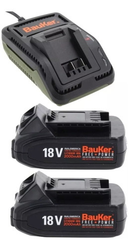 Accesorio Pack Cargador 18v + 2baterías 18v Bauker Freepower