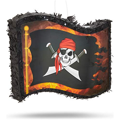 Small Pirate Flag Pinata For Kid's Birthday Party, Cinc...