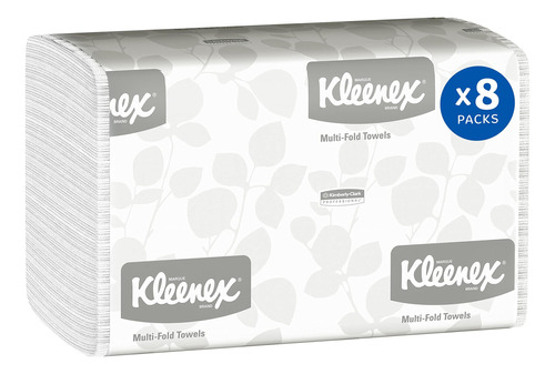 Kleenex 02046 - Toallas De Papel Multicapa, 8 Paquetes/estuc