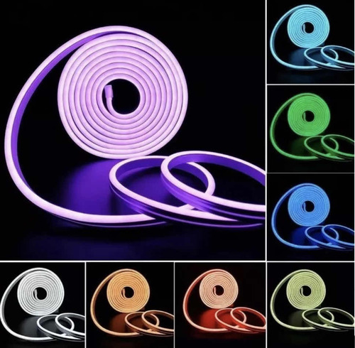 Manguera Luces Neon Luz Led Roja 5m Exterior + Fuente