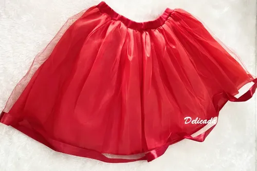 Saia de store tule forrada
