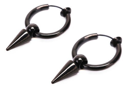 Argollas Hombre Aros Mujer X2 Pares A Presión Negro Y Plata