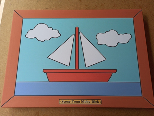 Cuadro Los Simpson Barco Sala Escena De Mobby Dick 56x40
