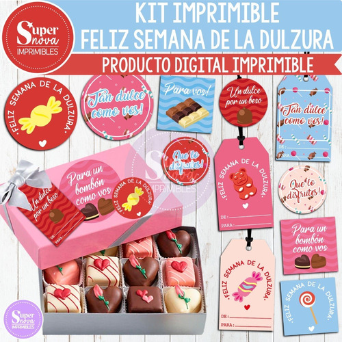 Kit Imprimible Emprendedor Feliz Semana De La Dulzura Tags 