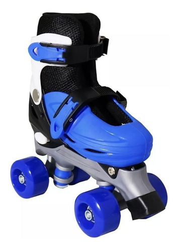 Patins Quad Infantil 4 Rodas Roller Clássico Azul Meninos