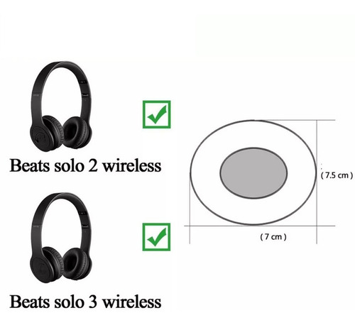 Imagem 4 de 6 de Almofadas Espumas P/ Fone Beats Solo 2 E Solo 3 Wireless Par
