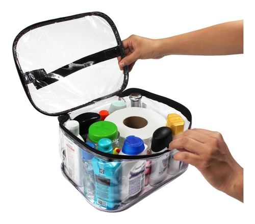 Set Mochila Transparente + Neceser + Cosmetiquera
