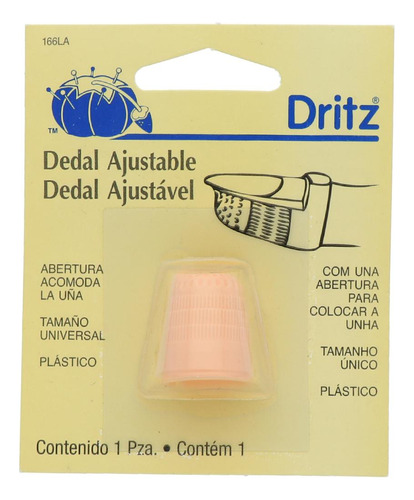 Dedal De Costura Ajustable Dritz 1pza Aguja Costura Merceria