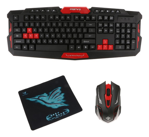 Mouse Y Teclado Inalámbricos Compatible Con Hp Negro Y Rojo