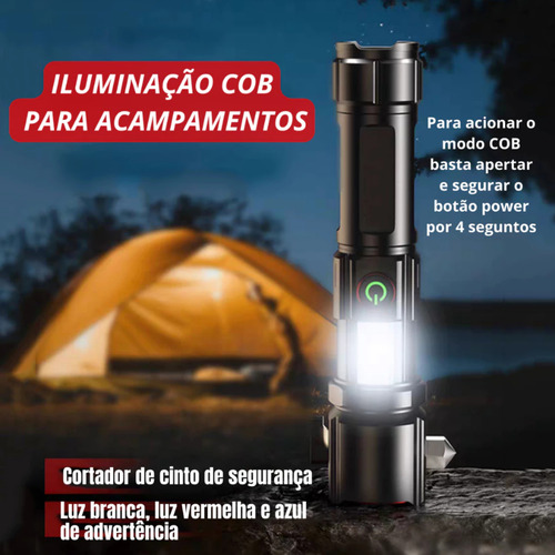 Lanterna Luz De Sabre Tática De Led Com Quebra Vidro 2000m
