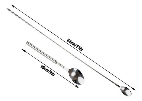 Cuchara Telescópica De Acero Inoxidable, Cuchara Extensible,