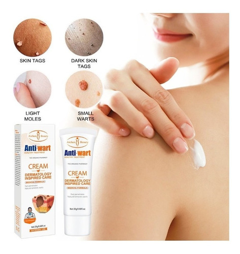 Crema Anti Verrugas Rostro Cuerpo Tratamiento Indoloro 20g 