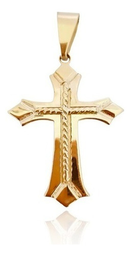 Pingente Cruz Tulipa 7 Gramas Ouro 18k 750 Cor Amarelo