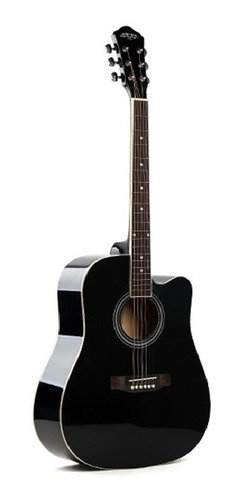 Oferta Guitarra Acustica Jumbo Negra Metal Mejor Precio