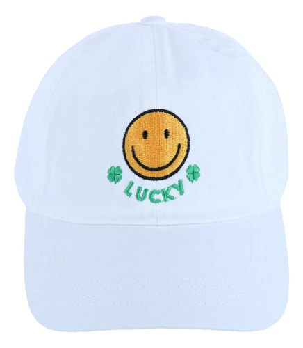 Gorra De Béisbol Ctm® St. Pattys Smiley Lucky, Blanco