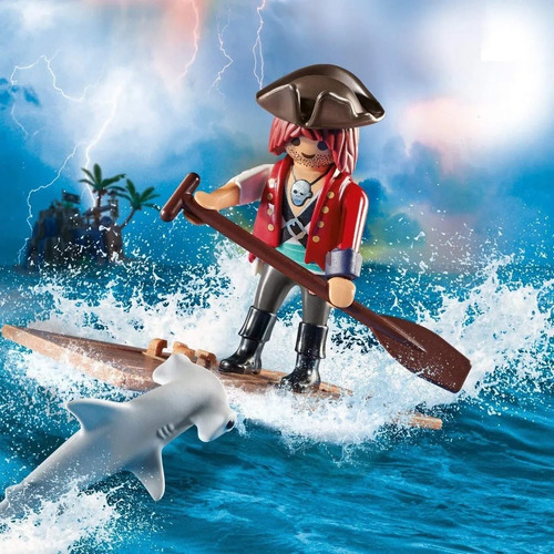 Imagen 5 de 6 de Playmobil Pirata Con Tiburon Martillo Special Plus 70598 Ed