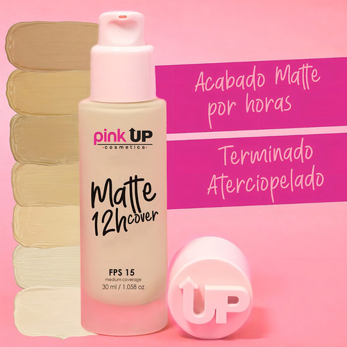 Base De Maquillaje Matte Cover 12 Horas Pink Up 100