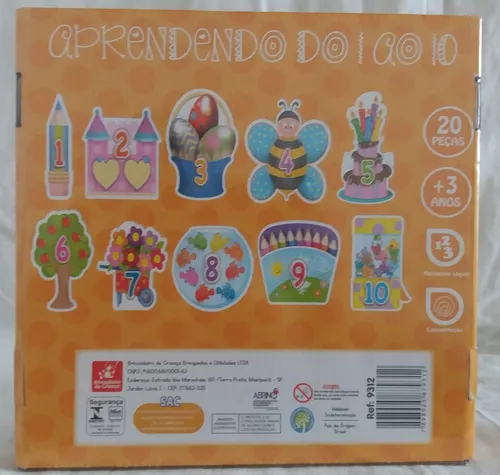 Jogo Aprendendo 1 Ao 10 Quebra Cabeça Brincadeira De Criança 9312