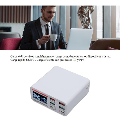 Multi Cargador De 6 Puertos Usb 2 Pd 20w Y 40w 2qc 3.0- 2,1a