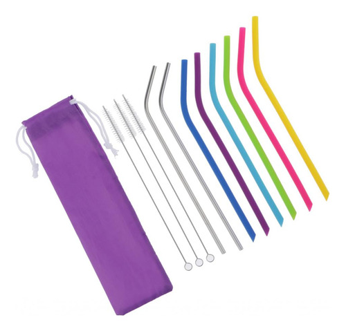 Reutilizables 6pcs Silicona 2pcs Acero Inoxidable 3pcs