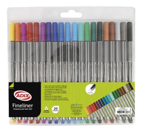 Lapices Fineliner Adix 20 Uni.