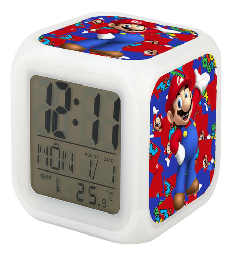 Reloj Super Mario Videojuegos Despertador Digital Grafimax