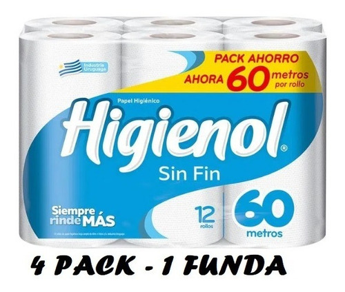 Higienol Sin Fin 12 Rollos X 60m - 1 Funda