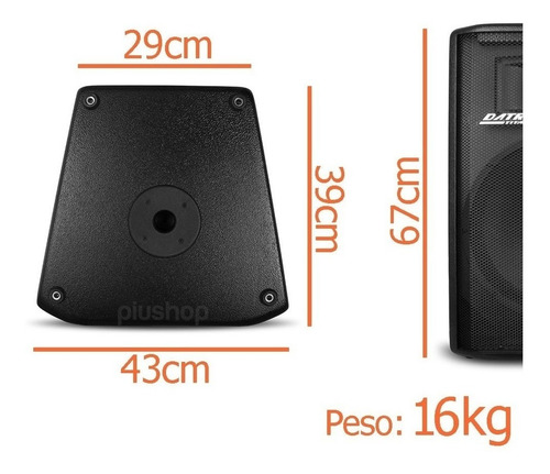 Caixa De Som Acústica Potente 600w Rms Kit Com 2 Passivas