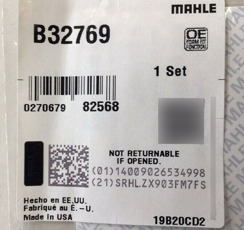 Mahle B32769 Engine Oil Filter Adapter Gasket Ccb