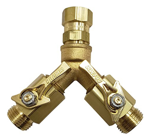 35005 Brass Twin Shut-off, Heavy-duty 2 Way Connector