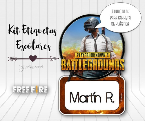 Etiquetas Escolares Imprimibles Free Fire - Editables