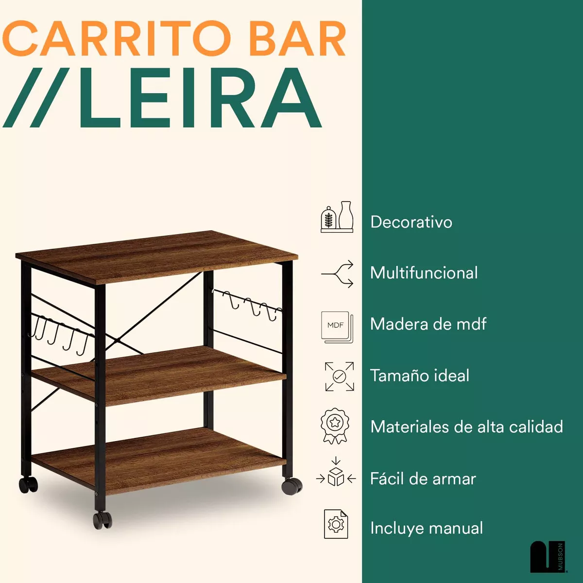 Primera imagen para búsqueda de mesa auxiliar para cocina