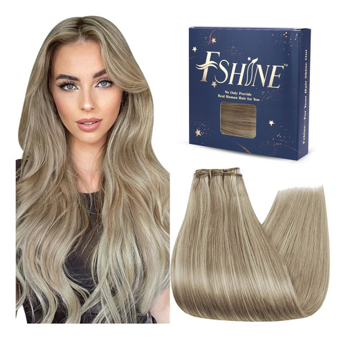 Fshine Extensiones De Cabello Humano De Trama De 16 Pulgadas