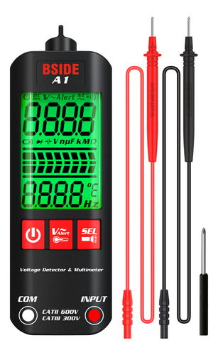 Multímetro Lcd Bside A1 Mini.detector De Voltaje.true Rms